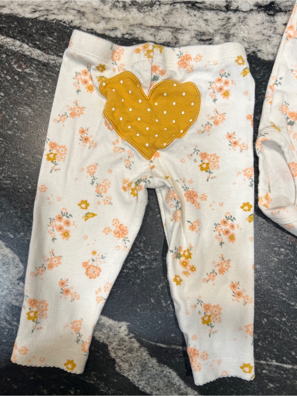 Carter's White Floral Baby Matching Set with Peach and Yellow Blossoms - Picture 2 of 3